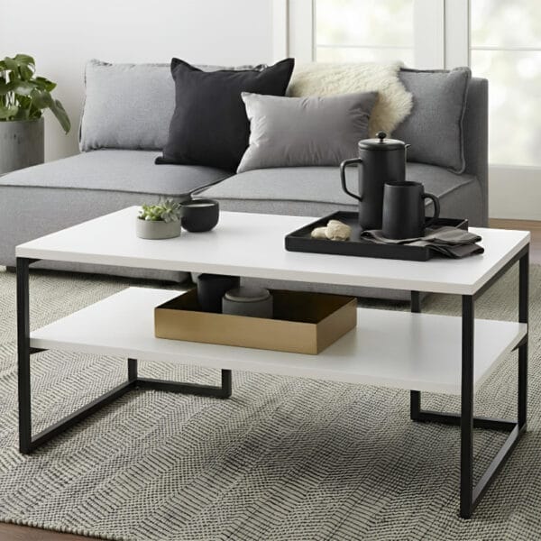 Журнальний столик у стилі Лофт чорний білий