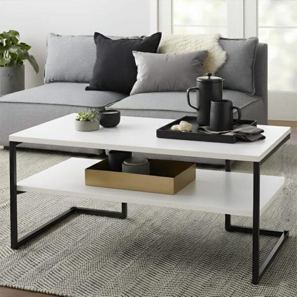 Журнальний столик у стилі Лофт чорний білий