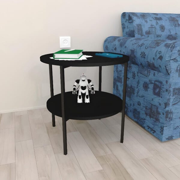 Журнальний столик у стилі Лофт круглий чорний